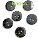 Re-Stocked, Gray, 7/16" Silvery Charcoal Tiny Shiny Iridescent Shell, 11-12mm Pack of 100 Buttons  # LP-78