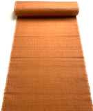 REMNANT, 1-3/8 Yard PIECE Sweet Potato Curry Chunky Mid-Weight Slubby Hand Weave, Vintage Kimono Silk from Japan #402