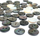 Re-Stocked, Gray, 7/16" Silvery Charcoal Tiny Shiny Iridescent Shell, 11-12mm Pack of 100 Buttons  # LP-78