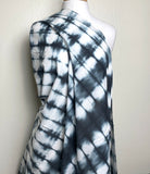 Teal/Black Blur, Cotton, Hand-Dyed MulMul from India, By the Yard #TK-40