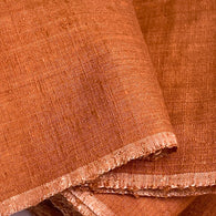REMNANT, 1-3/8 Yard PIECE Sweet Potato Curry Chunky Mid-Weight Slubby Hand Weave, Vintage Kimono Silk from Japan #402