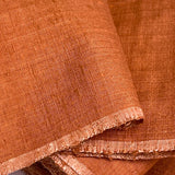 REMNANT, 1-3/8 Yard PIECE Sweet Potato Curry Chunky Mid-Weight Slubby Hand Weave, Vintage Kimono Silk from Japan #402