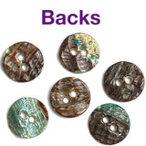 Re-Stocked Bulk Deal: Golden Beige Rainbow Natural Abalone, 3/8" Round 2-hole, 10mm, Pack of 100 Buttons  #LP-113