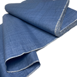 Dusty Navy Chunky Mid-Weight Slubby Hand Weave, Vintage Kimono Silk from Japan By the Yard #403