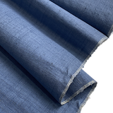 Dusty Navy Chunky Mid-Weight Slubby Hand Weave, Vintage Kimono Silk from Japan By the Yard #403
