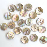 Re-Stocked, Abalone Mixed Rainbow Beige Naturals, 7/16" Round 2-hole, 11mm, 120 Buttons for $17.00  #LP-50