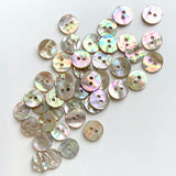 Golden Beige Rainbow Natural Abalone, 3/8" Round 2-hole, 10mm, Pack of 20 Buttons for $5.50  #LP-49-20