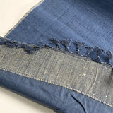 Dusty Navy Chunky Mid-Weight Slubby Hand Weave, Vintage Kimono Silk from Japan By the Yard #403