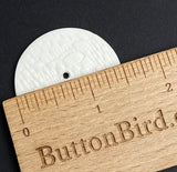 Running Low, Blue-Black Rooster Chicken Large Porcelain Button 1-1/2"