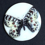 Butterfly with Brown Spots Porcelain Button: 7/8"