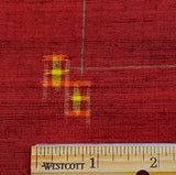 14" x 54" PIECE Dark Vivid Orange-Red Textured Ikat Vintage Kimono Silk from Japan  #404-Rem
