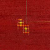 14" x 54" PIECE Dark Vivid Orange-Red Textured Ikat Vintage Kimono Silk from Japan  #404-Rem