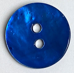 Royal Blue Shiny Agoya 2-Hole Button 5/8"  Per Button 15mm  #1233