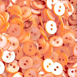 BULK DEAL Wild Peaches/Feral Tigers 3/8" Tiny Rustic 2-Hole Shell Buttons /10mm, Pack of 500 Buttons,  #LP-128