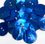 Royal Blue Shiny Agoya 2-Hole Button 13/16"  Per Button 20mm  #1232