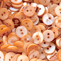 Wild Peaches/Feral Tigers Tiny Rustic 2-Hole Shell 3/8" / 10mm, Pack of 60 Buttons,  #LP-51-60