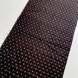 Brown-Black/White Superfine Small-Scale Ikat, Vintage Kimono Silk from Japan 14" x 57" #255
