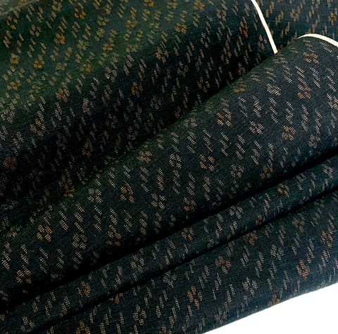 Very Dark Small Ikat Hanabishi Water Chestnut Vintage Stiff, Bouncy Hemp or Ramie? from Japan By the Yard #406