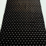 Brown-Black/White Superfine Small-Scale Ikat, Vintage Kimono Silk from Japan 14" x 57" #255