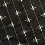 Brown-Black/White Superfine Small-Scale Ikat, Vintage Kimono Silk from Japan 14" x 57" #255