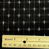 Brown-Black/White Superfine Small-Scale Ikat, Vintage Kimono Silk from Japan 14" x 57" #255
