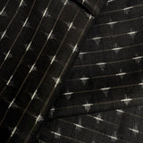 Brown-Black/White Superfine Small-Scale Ikat, Vintage Kimono Silk from Japan 14" x 57" #255