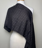 Brown-Black/White Superfine Small-Scale Ikat, Vintage Kimono Silk from Japan 14" x 57" #255