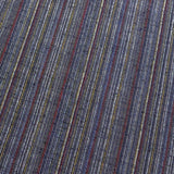 Indigo Slubby Rainbow, Vintage Kimono Silk Stripe from Japan By the Yard #107