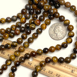 Tiger-Eye Beads, Brown Mix, 8mm / 5/16", Strand of 45-48 Beads,  #LP-52