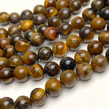 Tiger-Eye Beads, Brown Mix, 8mm / 5/16", Strand of 45-48 Beads,  #LP-52