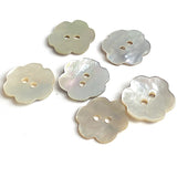 DEEP SALE, Flower-Shaped Moonrise Mother of Pearl Shell 5/8", Pack of TEN Buttons. 15mm   #LP-21