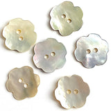 DEEP SALE, Flower-Shaped Moonrise Mother of Pearl Shell 5/8", Pack of TEN Buttons. 15mm   #LP-21