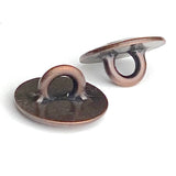 Indian Head, Tiny Replica, 7/16" Antique Copper Color, 11mm, Shank Back. TEN FOR $4  #FJ-18
