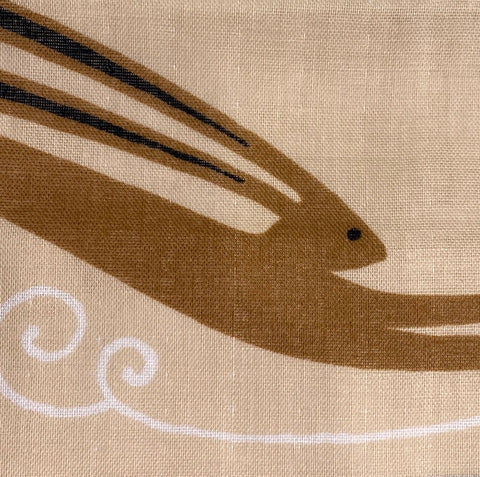 Re-Stocked, Three Rabbits Cotton Tenugui Towel from Japan, 100% Cotton 12" x 34"  #RK-09