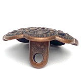 Running Low, Copper + Black Seven Scallop-Swirls 3/4" Shank Back Metal Button #SWC-15
