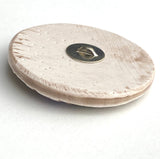 Running Low, Gecko on Fence, Hand Painted Art Stone Button by Susan Clarke 1.5" #SC-1067