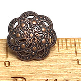 Running Low, Copper + Black Seven Scallop-Swirls 3/4" Shank Back Metal Button #SWC-15