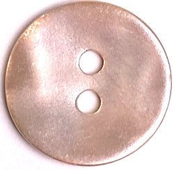 SALE, 1/2" Pale Pink Pearl 'Metallic' Shell 2-hole 13mm Button,  #D-193