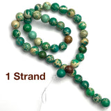 SALE Bright Green Imperial Jasper Round Beads, 8mm, 5/16", Natural Dyed Gemstone, Strand of 45 Beads  #LP-41