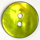 Bright Lime Green Shiny Agoya 2-Hole Button 9/16"-5/8"  Per Button 15mm  #1249