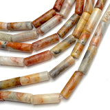 Crazy Lace Planetary Agate Gemstone Cylinder Tube Beads, 13mm x 4mm, 1/2" Long Bead, 15" Strand  #LP-08