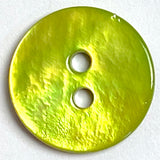 Bright Lime Green Shiny Agoya 2-Hole Button 9/16"-5/8"  Per Button 15mm  #1249