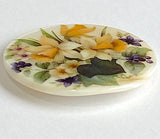 New Markdown, Daffodils Button by Susan Clarke, Mother of Pearl Button, 1-3/8" #SC-1220