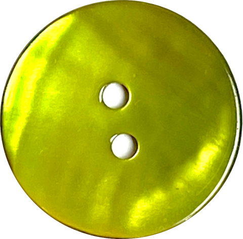 Re-Stocked Bright Lime Green Shiny Agoya 2-Hole 3/4" Button 20mm, Pack of 5 #SK-1248-5