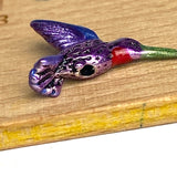 Hummingbird Bead, Purple Body, Small Embellishment Hand Painted by Susan Clarke, 3/4" #SC-170-P