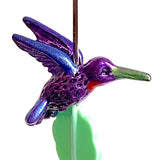 Hummingbird Bead, Purple Body, Small Embellishment Hand Painted by Susan Clarke, 3/4" #SC-170-P