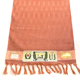 Peachy Salmon Wavy Wine-Kissed Stripes, Vintage Kimono Silk from Japan By the Yard,  #321
