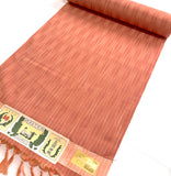 Peachy Salmon Wavy Wine-Kissed Stripes, Vintage Kimono Silk from Japan By the Yard,  #321