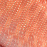 Peachy Salmon Wavy Wine-Kissed Stripes, Vintage Kimono Silk from Japan By the Yard,  #321