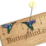 Hummingbird Bead, Blue Body, Red Throat, Small Embellishment Hand Painted by Susan Clarke, 3/4" #SC-170-B